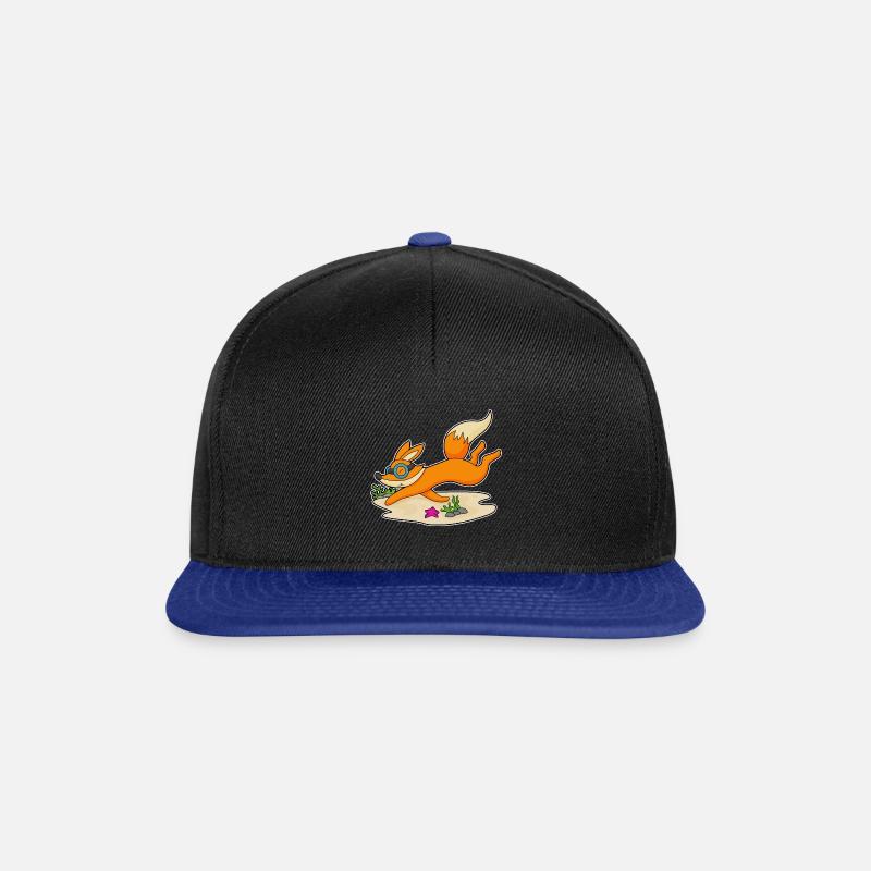 Fuchs Diver Goggles - Snapback Cap - black/bright royal