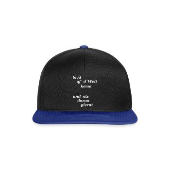 bayerischer Spruch lustig - Snapback Cap - Schwarz/Königsblau - Vorne