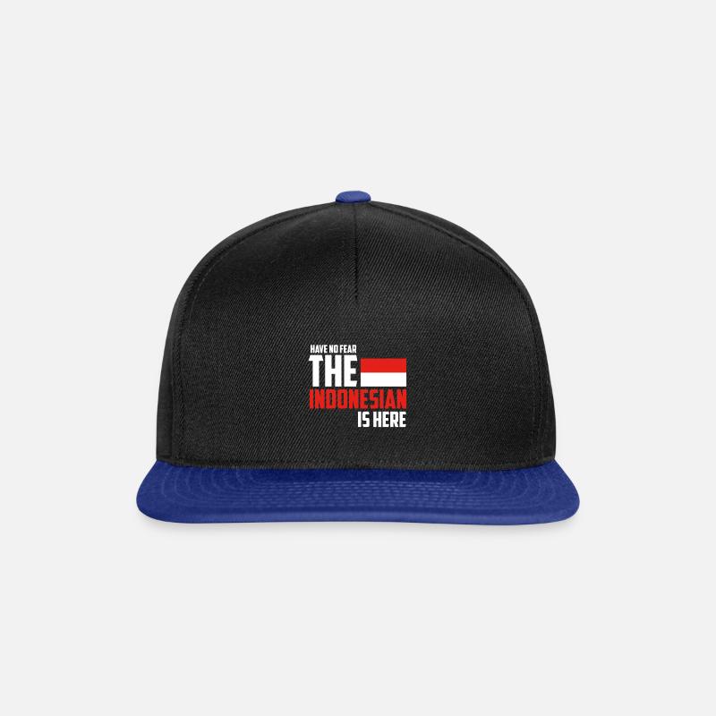 Indonesien - Snapback Cap - Schwarz/Königsblau