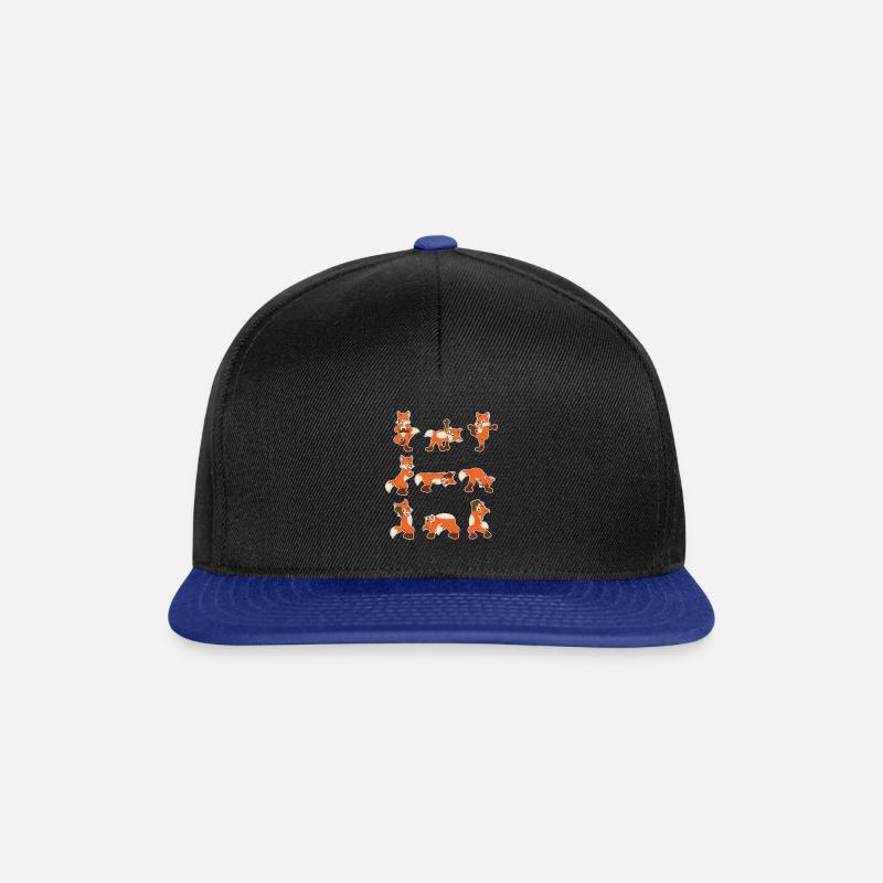Comic Fuchs Yoga Süß Yogi Yoga Lehrer Geschenk - Snapback Cap - Schwarz/Königsblau