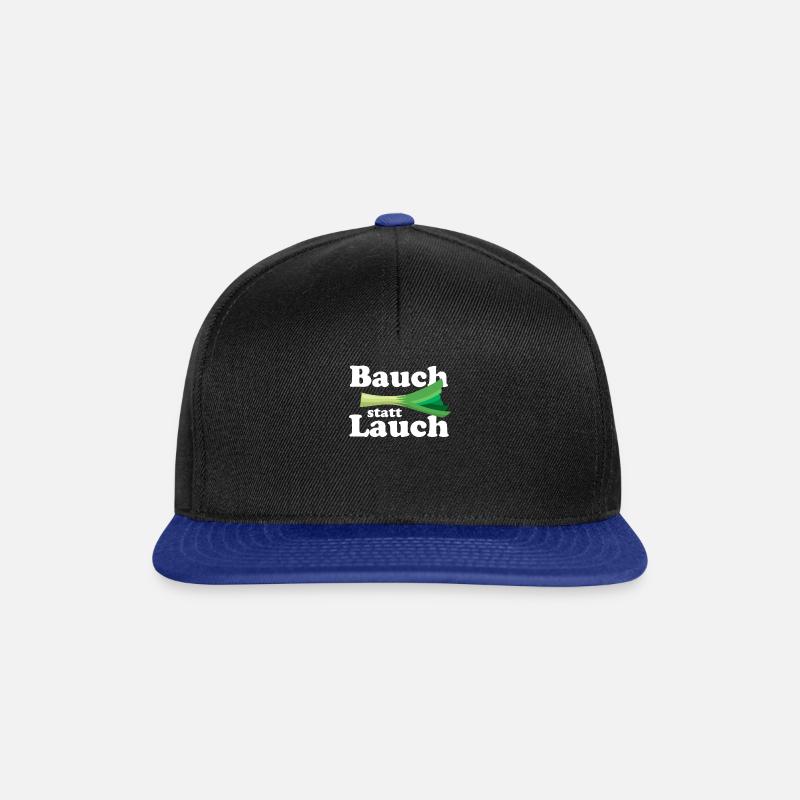 Bauch statt Lauch - Gemüse, Suppe, Geschenk - Snapback Cap - Schwarz/Königsblau