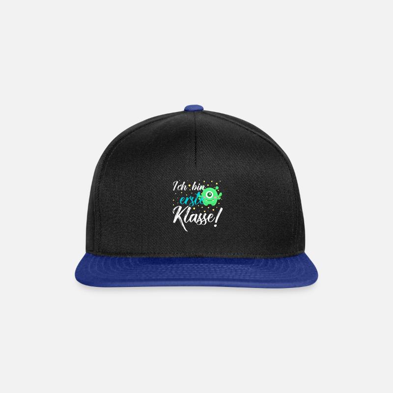 Ich bin erste Klasse - Einschulung, Erstklässler - Snapback Cap - Schwarz/Königsblau
