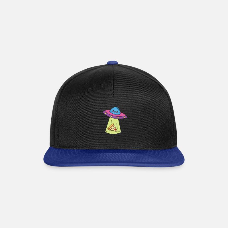 Ufo Pizza Comic Filles mignonnes mecs - Casquette snapback - noir/bleu royal