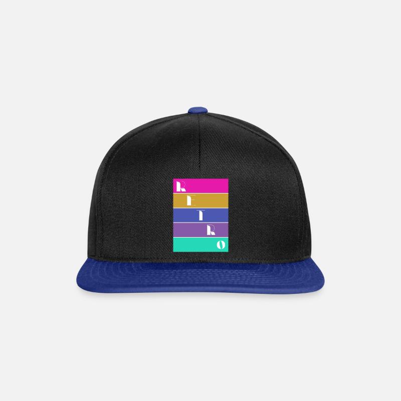 Retro - Snapback Cap - Schwarz/Königsblau