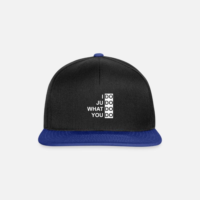 I do judo - Kampfsport, Ringen, Gürtel, Geschenk - Snapback Cap - Schwarz/Königsblau