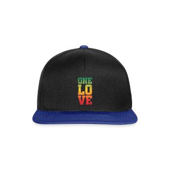 Ein Liebesdesign Für Reggae Rasta - Snapback Cap - Schwarz/Königsblau - Vorne