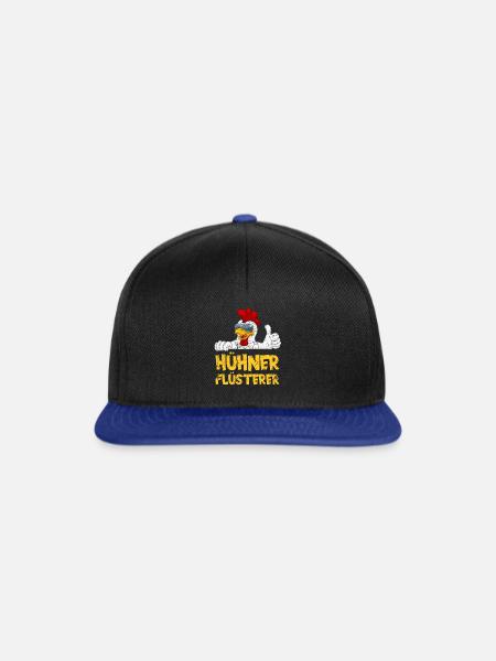 Hühnerflüsterer. Huhn - Snapback Cap - Schwarz/Königsblau