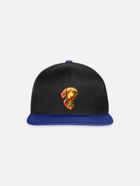 Vizsla Hund Hunderasse Geschenk - Snapback Cap - Schwarz/Königsblau