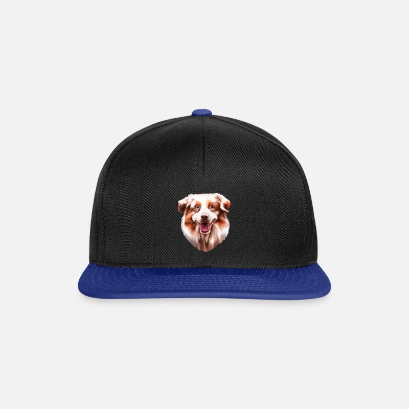Australian Shepherd Aussie - Casquette snapback - noir/bleu royal