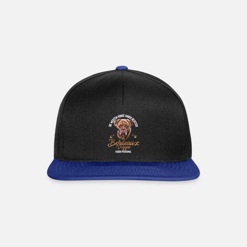 Bordeaux Dogge Hund Hunderasse - Snapback Cap - Schwarz/Königsblau