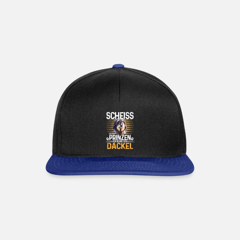 Dackel Dachshund Rauhaardackel - Snapback Cap - Schwarz/Königsblau