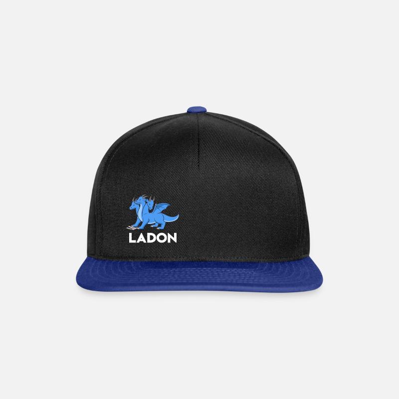 Ladon Drache mit Slogan - Snapback Cap - Schwarz/Königsblau