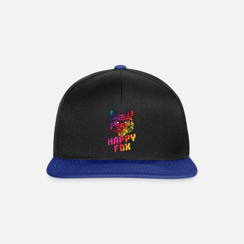 Happy Fox - Casquette snapback - noir/bleu royal