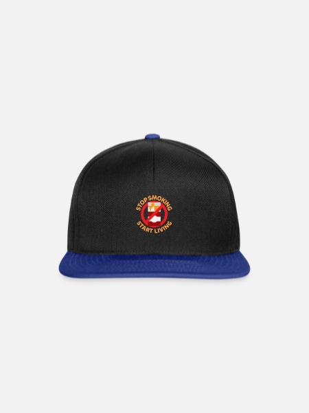Nichtraucher, No Smoker, Rauchverbot - Snapback Cap - Schwarz/Königsblau