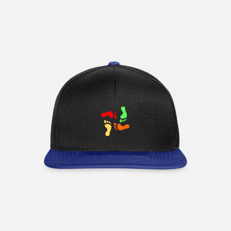 Fußspuren - Snapback Cap - Schwarz/Königsblau