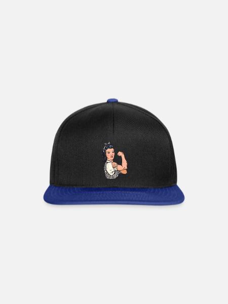 Starke Frau Flexing - Snapback Cap - Schwarz/Königsblau
