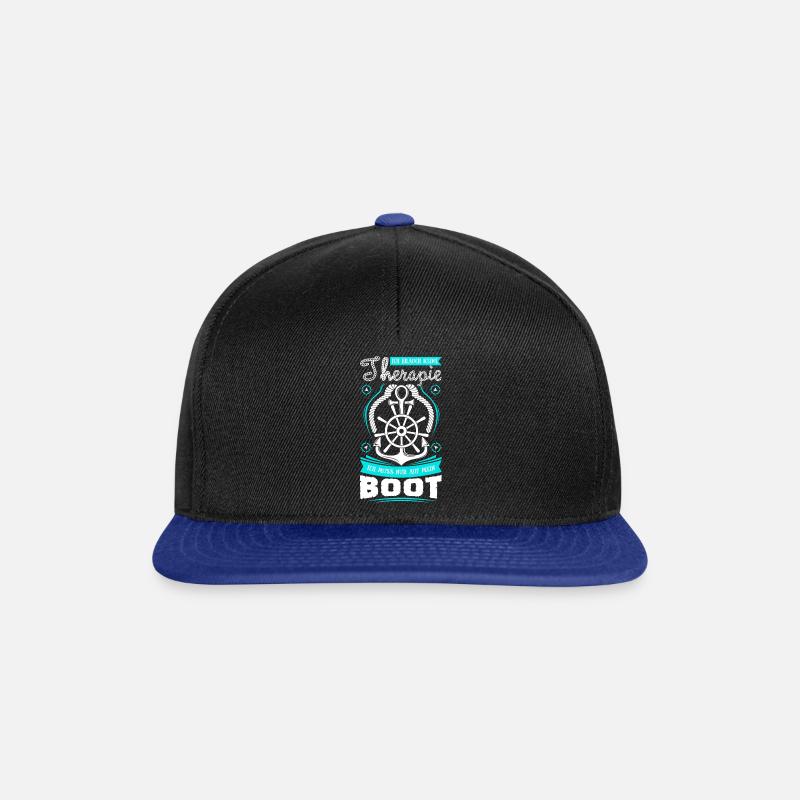 Ich muss nur auf mein Boot - Snapback Cap - Schwarz/Königsblau