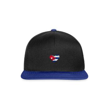 Cuba with heart - Snapback Cap - black/bright royal - Front