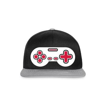 Design Retro Gamer Controller - Snapback Cap - Schwarz/Grau - Vorne