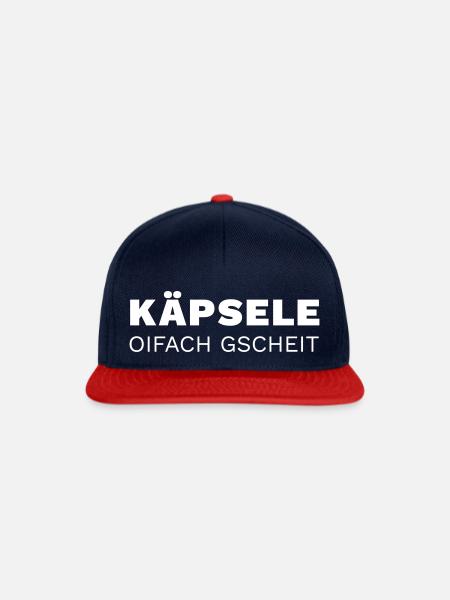 Käpsele oifach gscheit - Snapback Cap - Navy/Rot