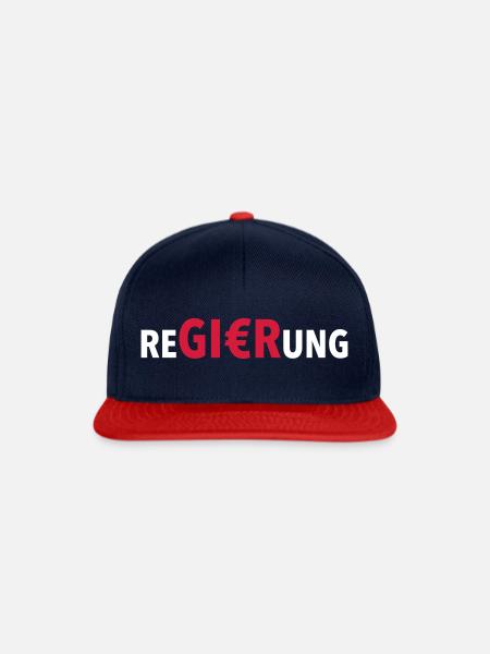 Regierung Euro Zeichen - Snapback Cap - Navy/Rot
