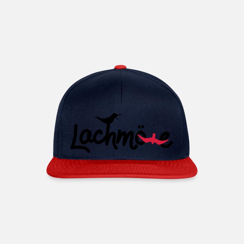 lachmoewe - Snapback Cap - Navy/Rot