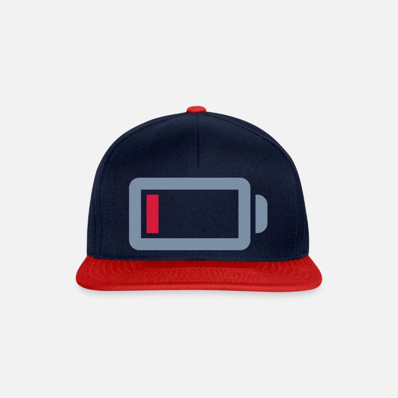 Intet strømbatteri tomt - Snapback Cap - marineblå/rød
