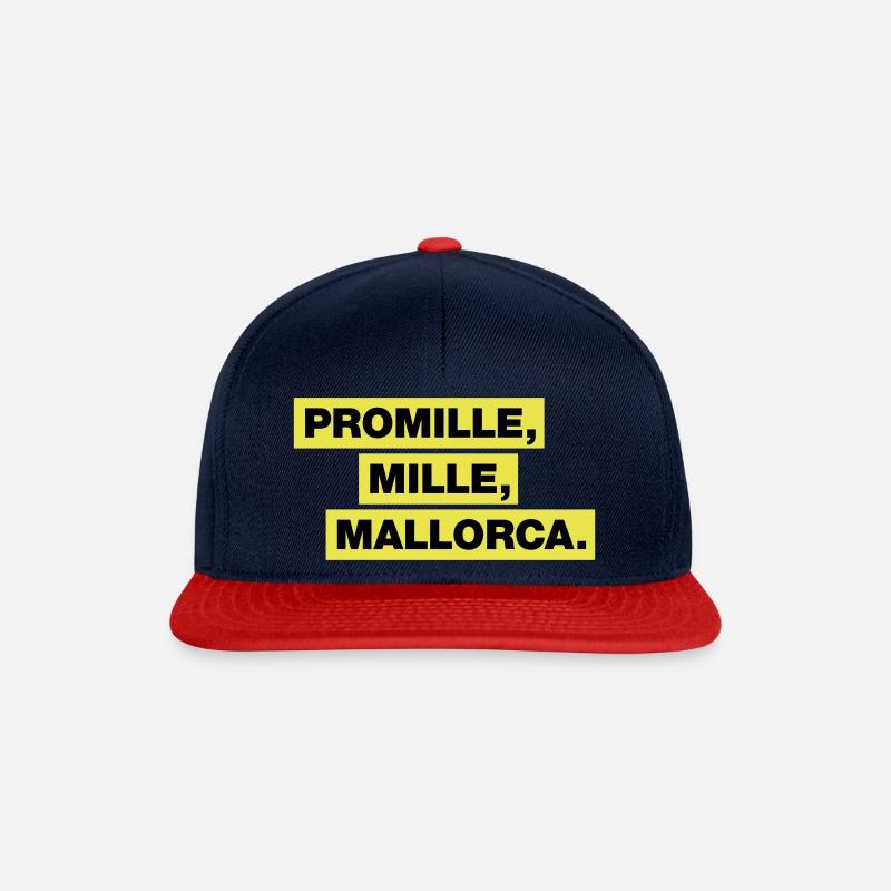 Promille, Mille, Malle - Snapback Cap - Navy/Rot