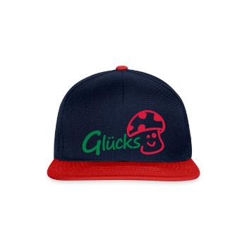 Glückspilz - Snapback Cap - Navy/Rot - Vorne