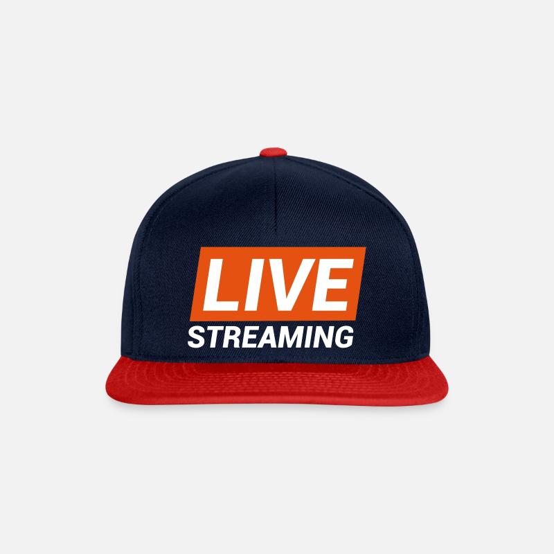 Streaming en direct - Casquette snapback - bleu marine/rouge