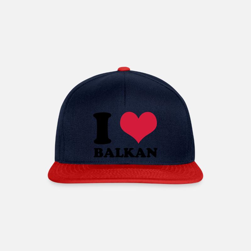 I Love Balkan - Snapback Cap - Navy/Rot
