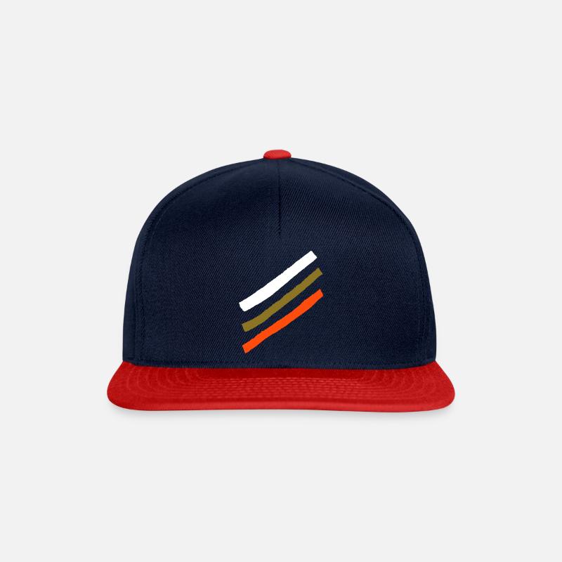 Streifen Deko - Farben Wählbar / Vektorgrafik - Snapback Cap - Navy/Rot