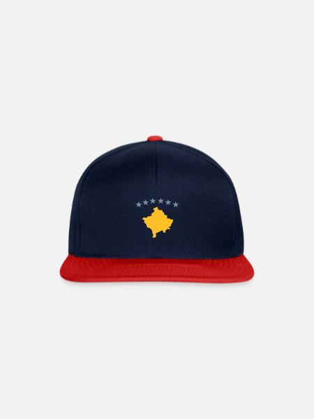Kosovo Flag - Snapback Cap - Navy/Rot
