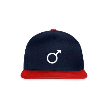 Mann Zeichen - Snapback Cap - Navy/Rot - Vorne