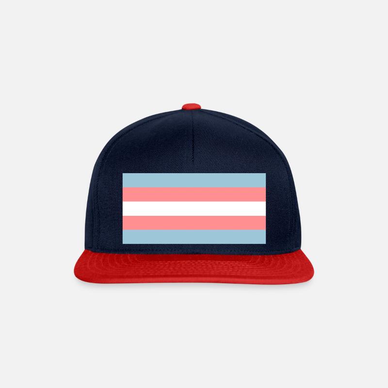 Trans flag - Snapback Cap - navy/red