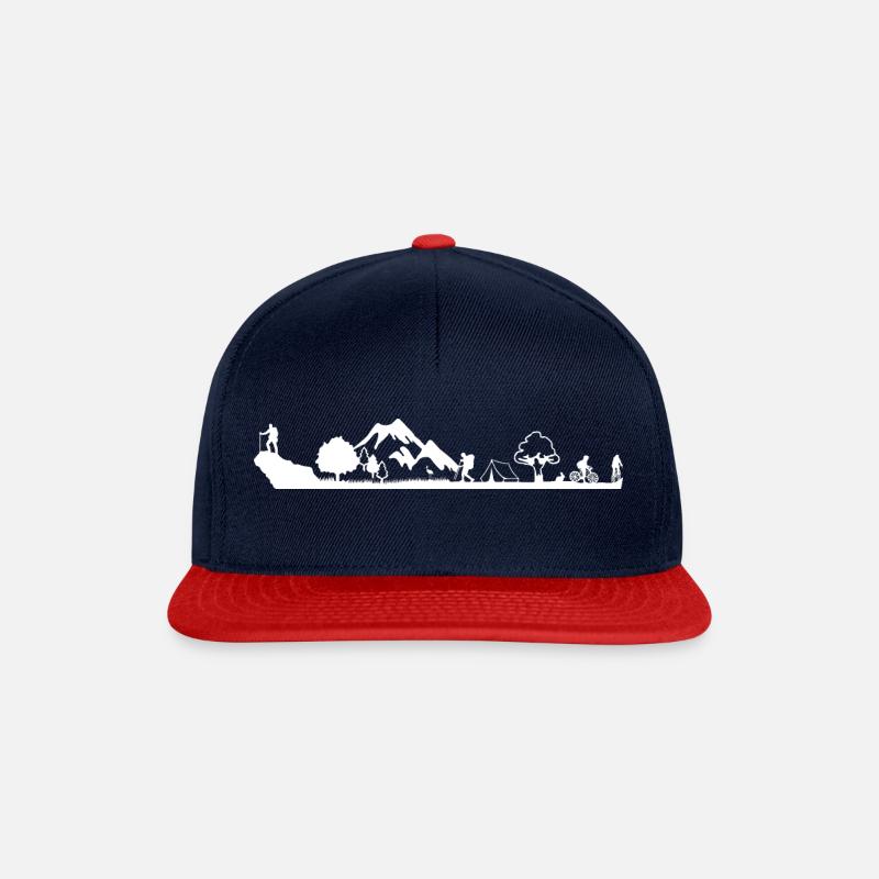 Sport und Berg Version 3 Weiß - Snapback Cap - Navy/Rot