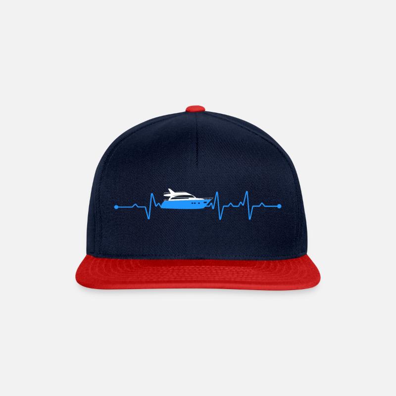 Herzschlag Boot Schiff - Snapback Cap - Navy/Rot
