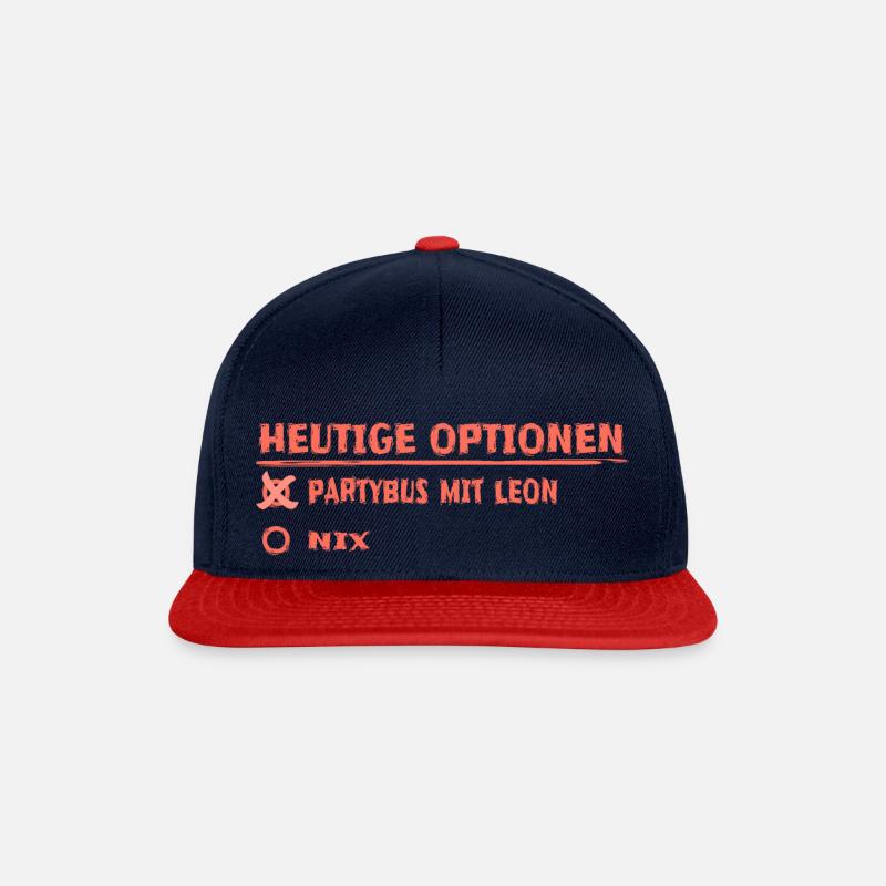 leon - Snapback Cap - Navy/Rot