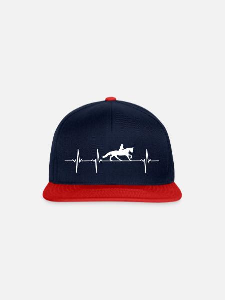 Herzschlag Reiten Reiter hobby - Snapback Cap - Navy/Rot