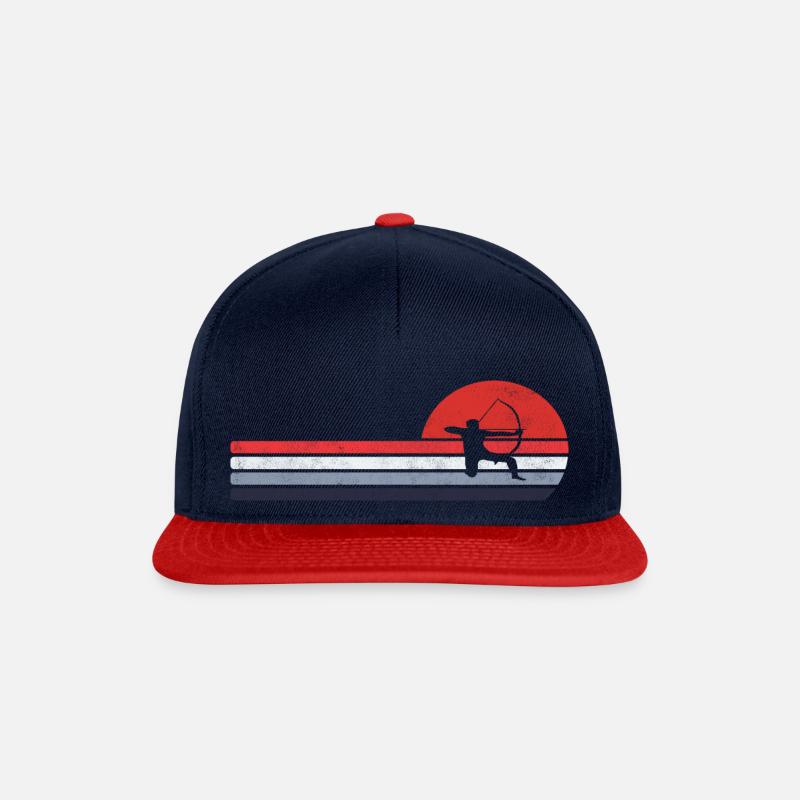 Bogenschütze Bogenschießen Sport Retro Vintage - Snapback Cap - Navy/Rot