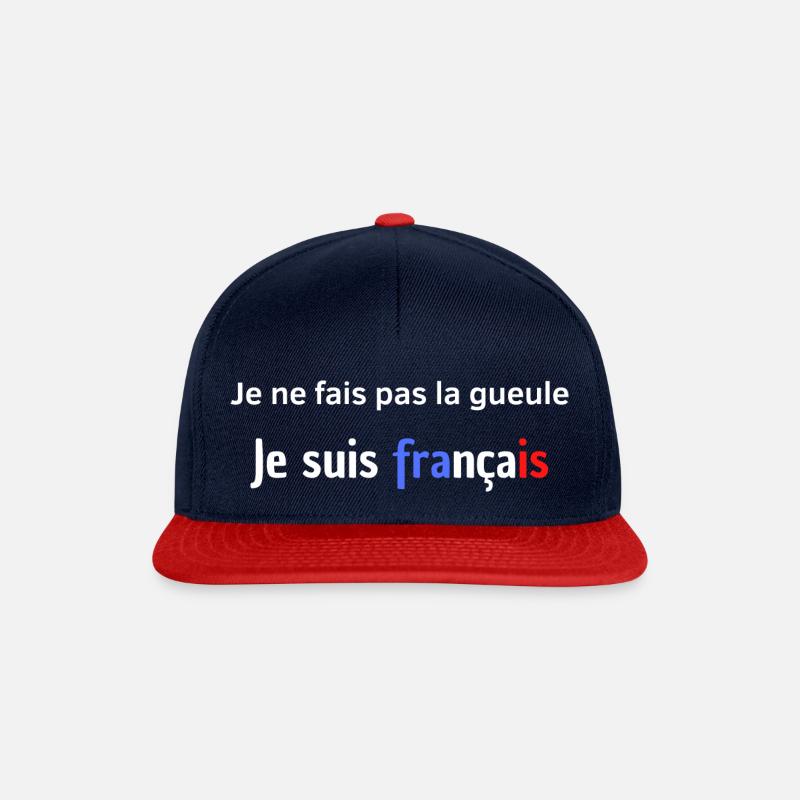 "JNE NE FAIS PAS LA GUEULE, JE SUIS FRANÇAIS - Casquette snapback - bleu marine/rouge