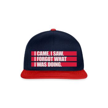 I came saw forget - Snapback Cap - navy/red - Front