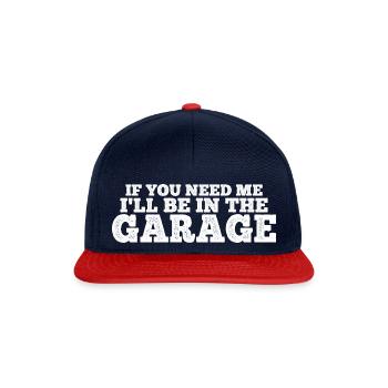 If You Need Me I'll Be In The Garage 7 - Snapback Cap - Navy/Rot - Vorne