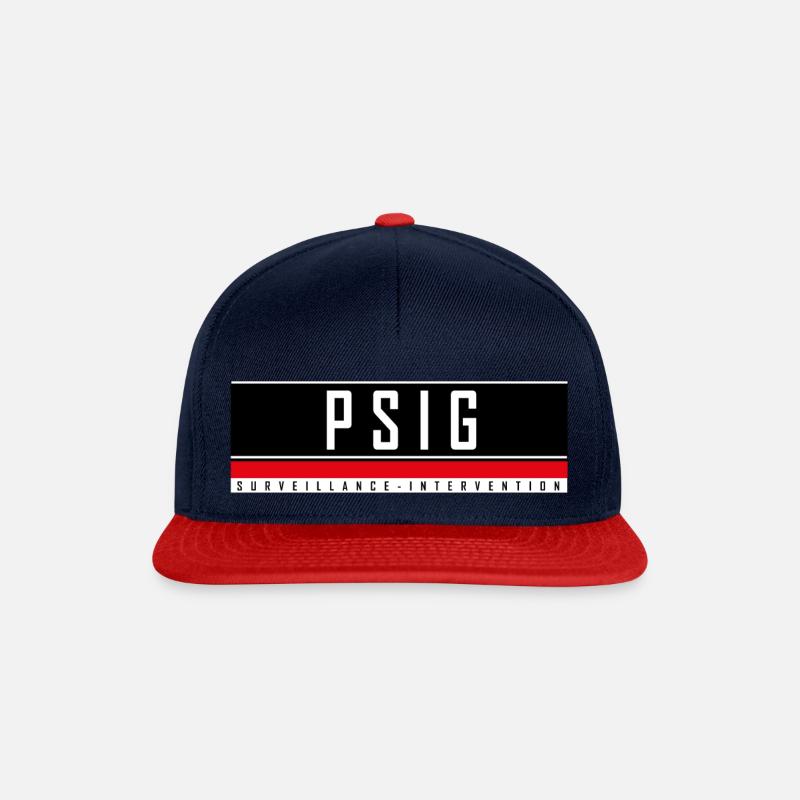 Flap Custompsig - Snapback Cap - Navy/Rot