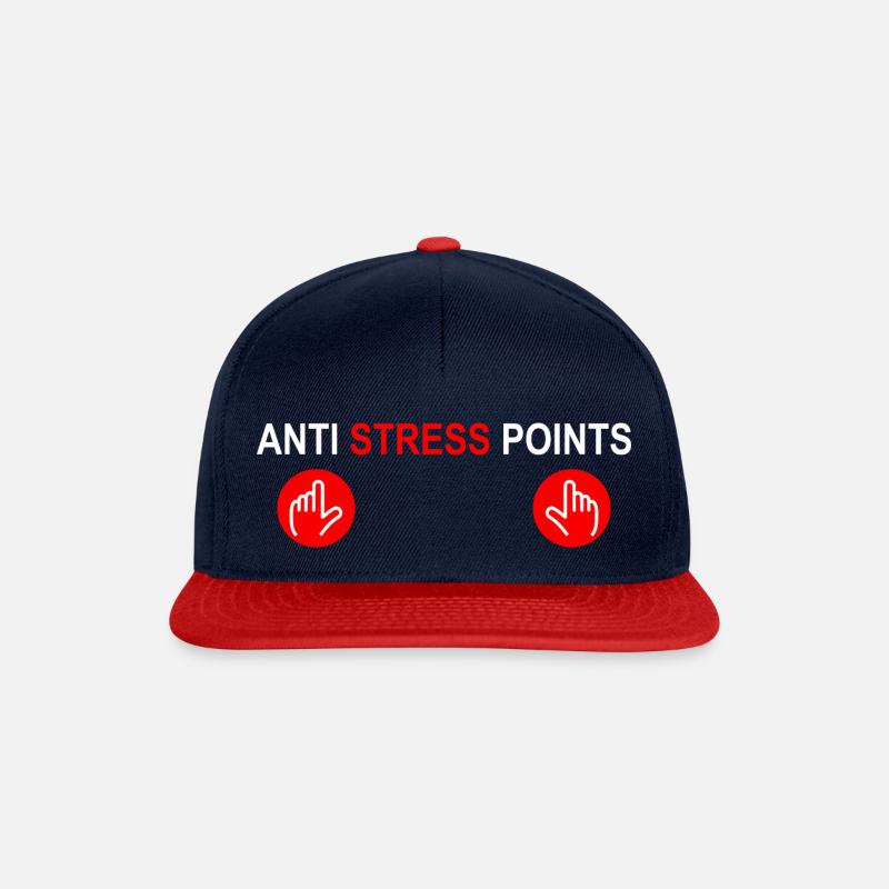 Two anti-stress points – Funny chest design - Snapback Cap - navy/red