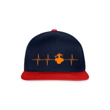 Schlagzeug Herzschlag Rock musik - Snapback Cap - Navy/Rot - Vorne