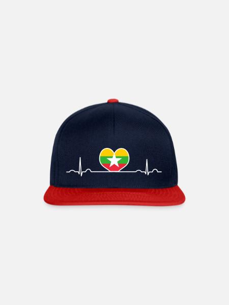 Birma - Snapback Cap - Navy/Rot