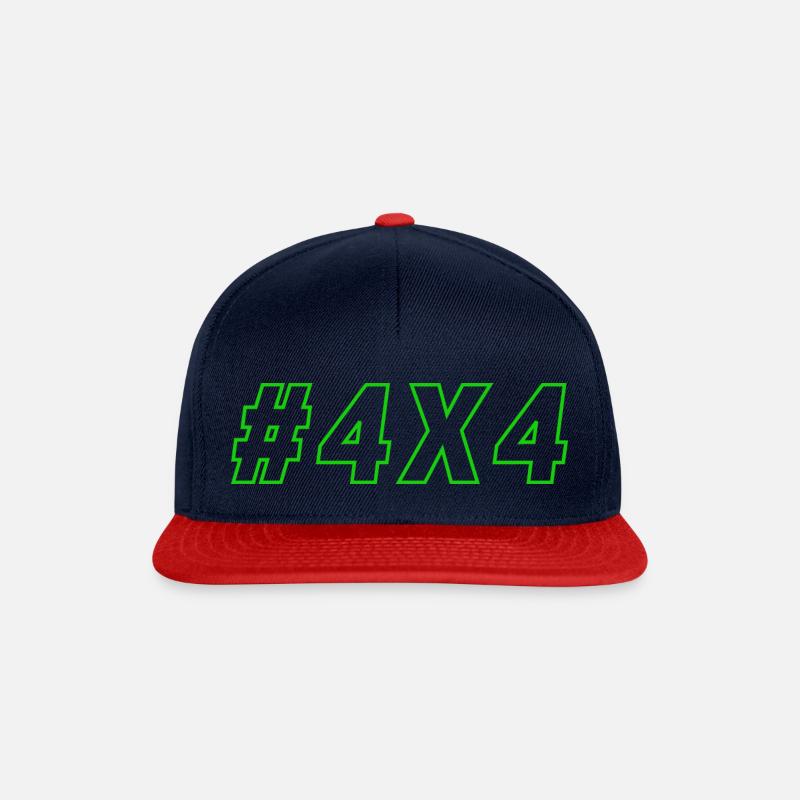 #4x4 - Snapback Cap - Navy/Rot