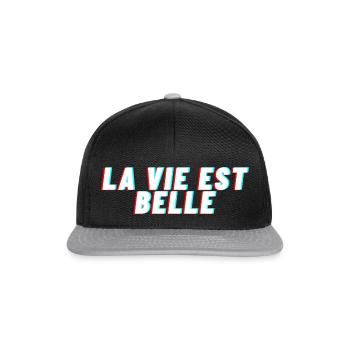 La vie est belle - Casquette snapback - noir/gris - Devant