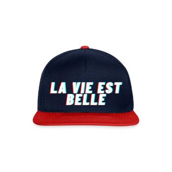 La vie est belle - Casquette snapback - bleu marine/rouge - Devant
